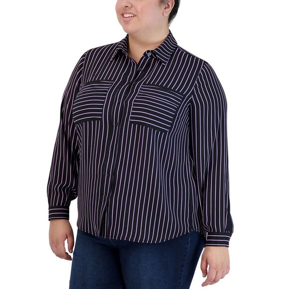 Jones New York Plus Size Utility Blouse - Picture 3 of 3